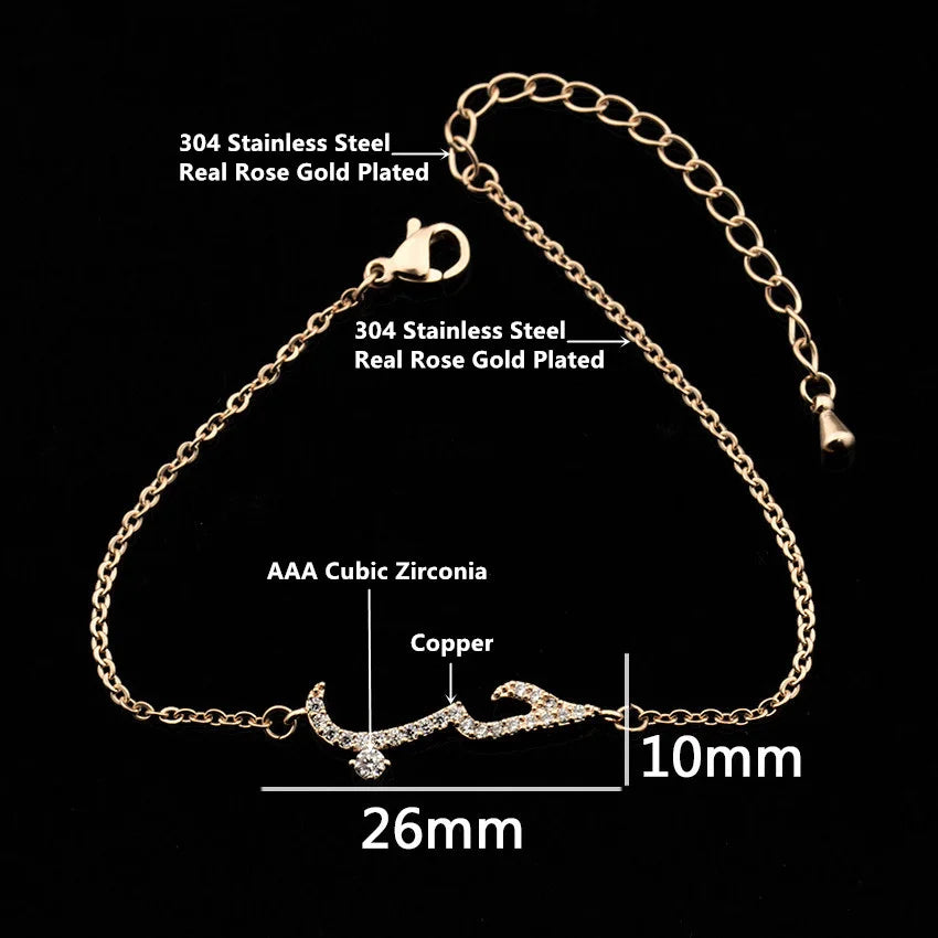 Cubic Zirconia Arabic Love Bracelet For Women Femme Islamic Crystal Friendship Bracelets Pulseras Hombre BFF 2024 Jewelry Gifts