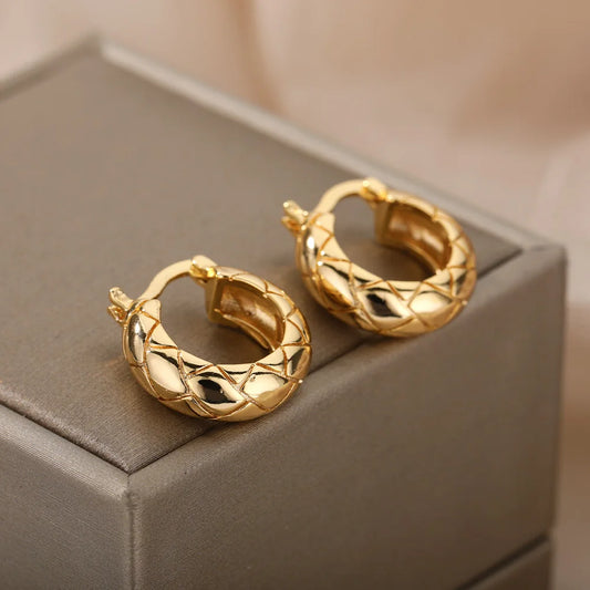 Irregular Round Earrings For Women Stainless Steel Geometric Drop Statement Earring Party Fashion Jewelry Gift Bijoux Femme