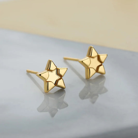 Stainless Steel Star Earrings for Women Girls Gold Color Pentagram Stud Earrings New In Piercing Korean Jewelry Gift aretes